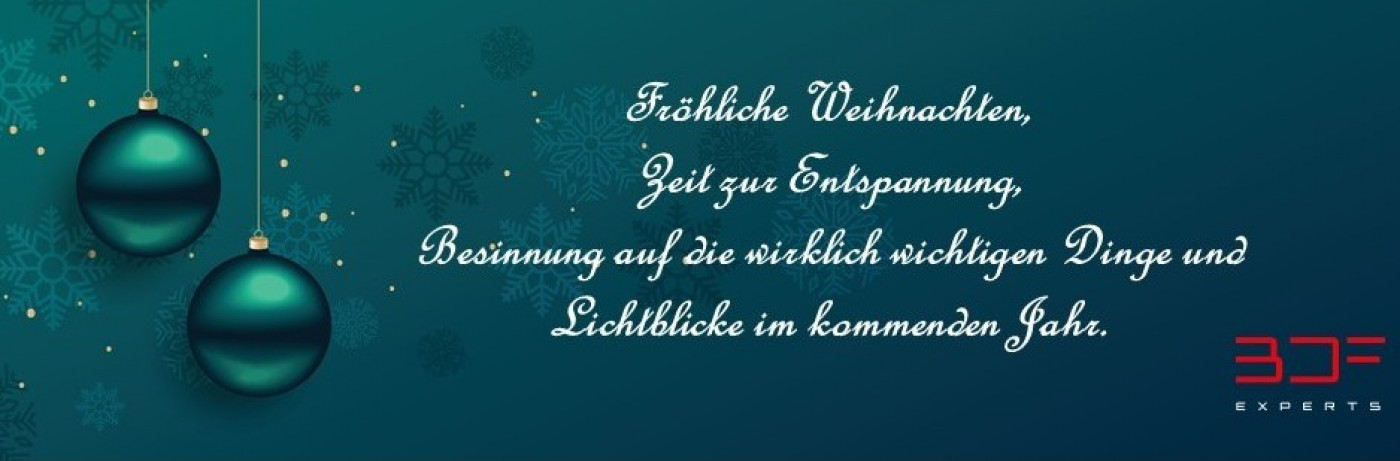 24. Dezember - Frohe Weihnachten! - BDF EXPERTS