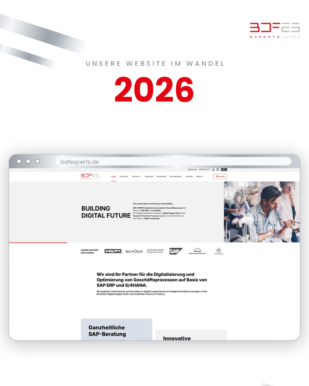 25 Jahre BDF EXPERTS: Unsere Website im Wandel der Zeit (7/25) 11